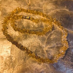 Citrine Semiprecious Stone Chocker Necklace 18" L